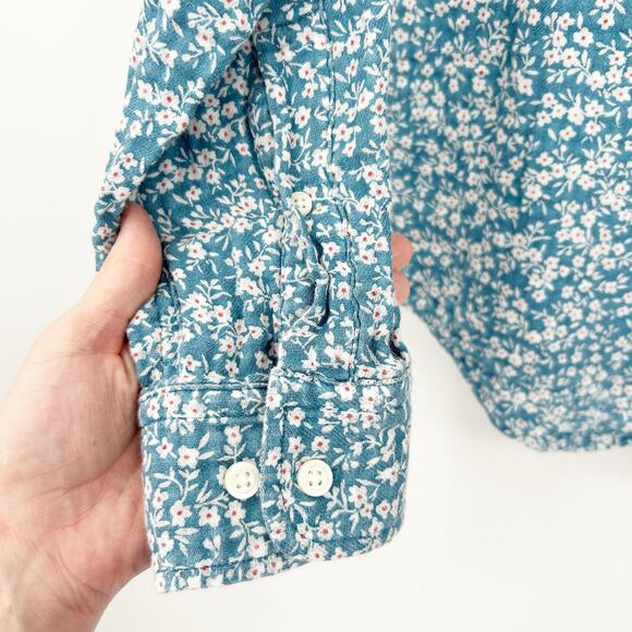 Banana Republic Mens Untucked Fit Gauzy Cotton Ditsy Floral Button Up Shirt M - Picture 5 of 8